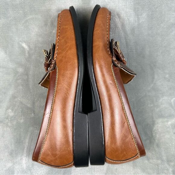 Izod Loafers‎ Mens 11 Brown Slip On Tassel Dress Shoes Business Casual Foam - Picture 7 of 11